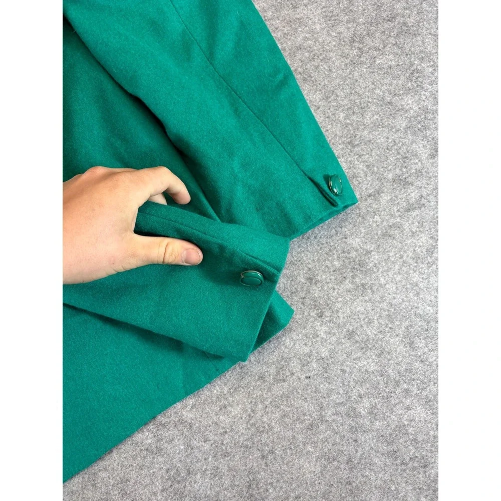 Vintage Pendleton Wool Blazer Jacket Womens Green V Neck Sport Coat 70s Classic